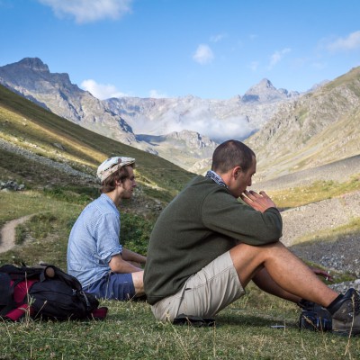 Alpe und Jakob bei einer kurzen Pause